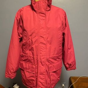 Lands End Winter Jacket Pink Coat Lined Parka snow